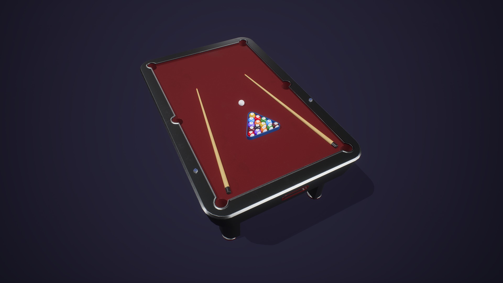 Classic Billiard Table Low-poly 3D model_6