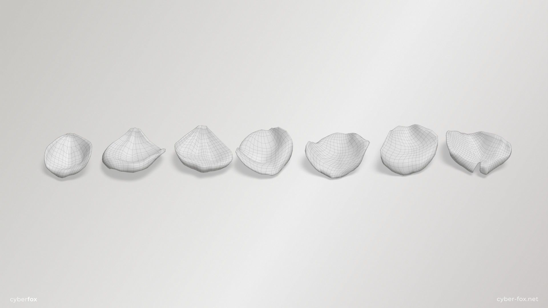 Yellow Rose Petals Low-poly 3D model_6