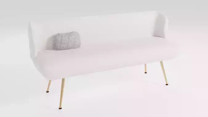 Compact sofa in light colors in Scandinavian style