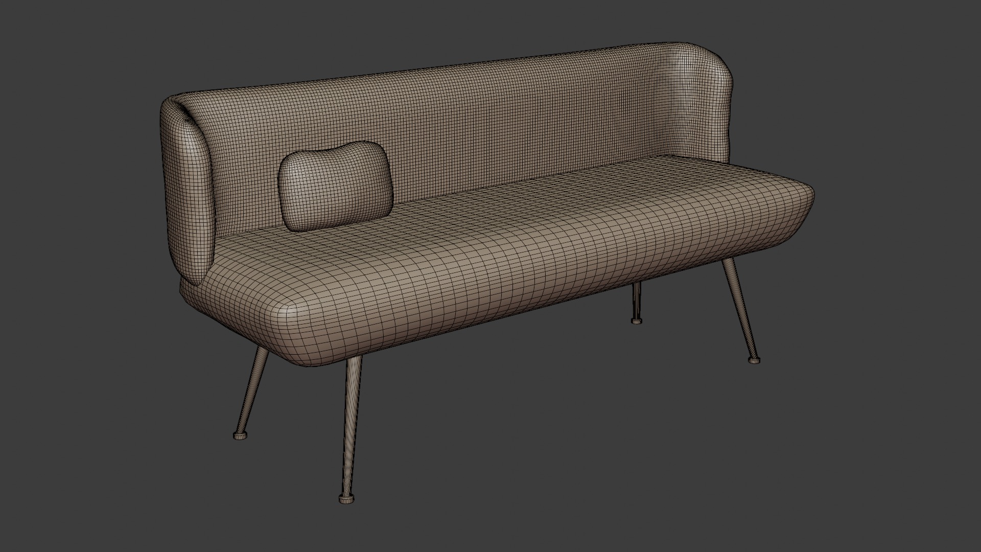 Compact sofa in light colors in Scandinavian style 3D model_6