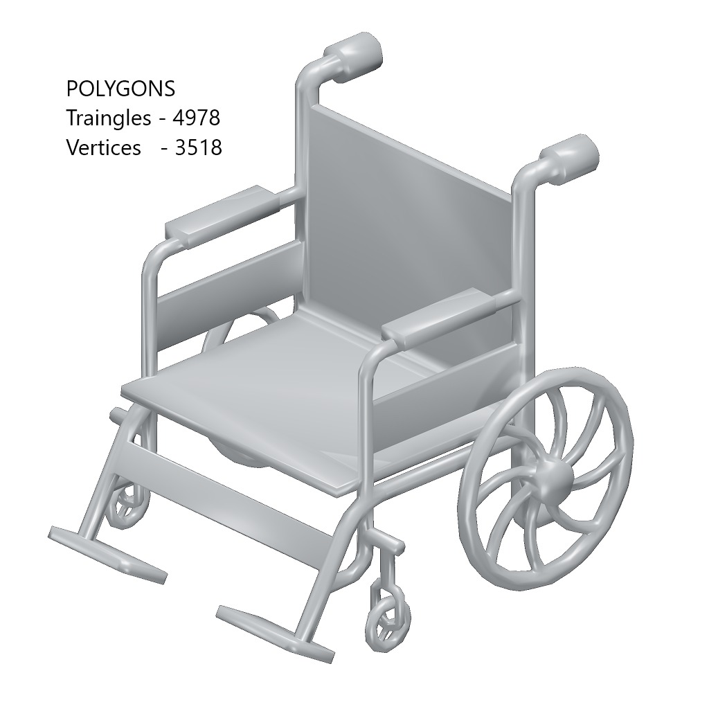 Games Wheel Chair Toy Low-poly 3D model_1