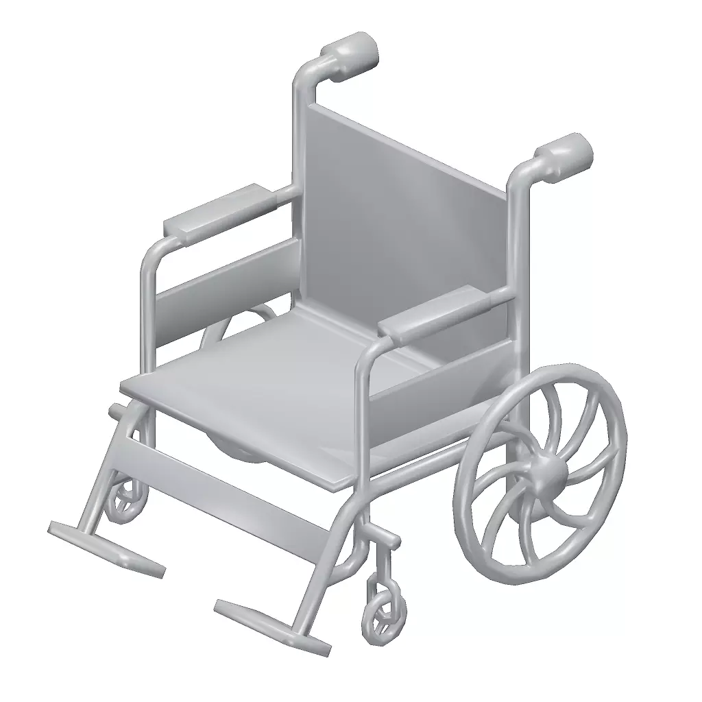 Games Wheel Chair Toy Low-poly 3D model_0