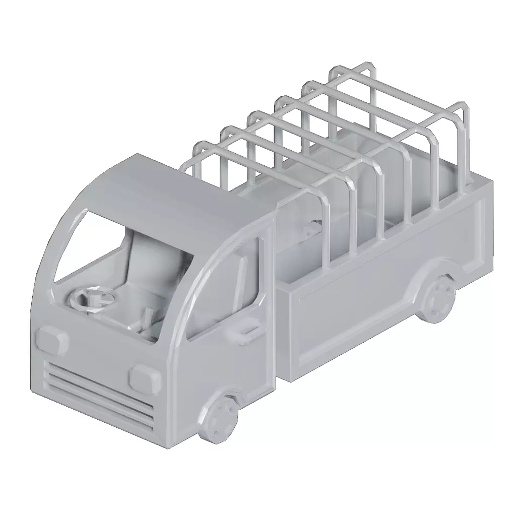 Games Truck Toy Low-poly 3D model_0