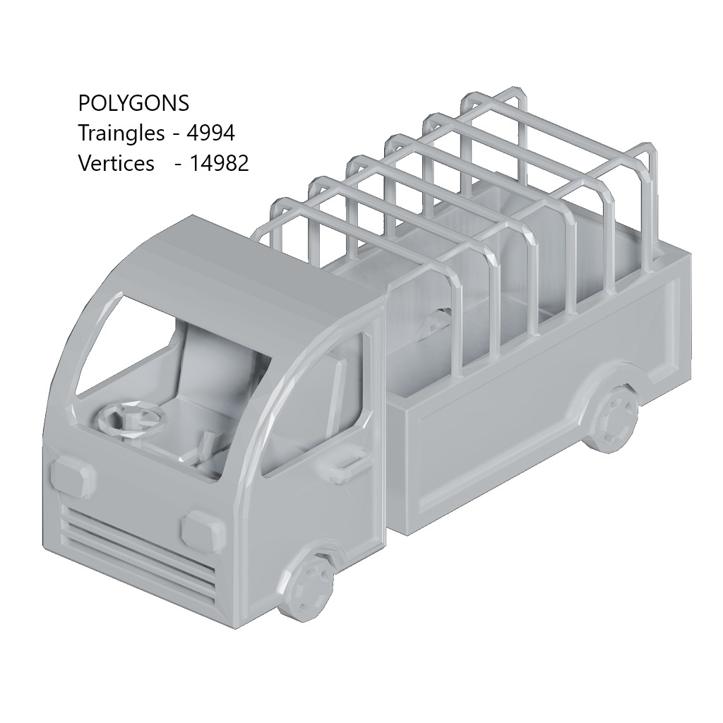 Games Truck Toy Low-poly 3D model_1