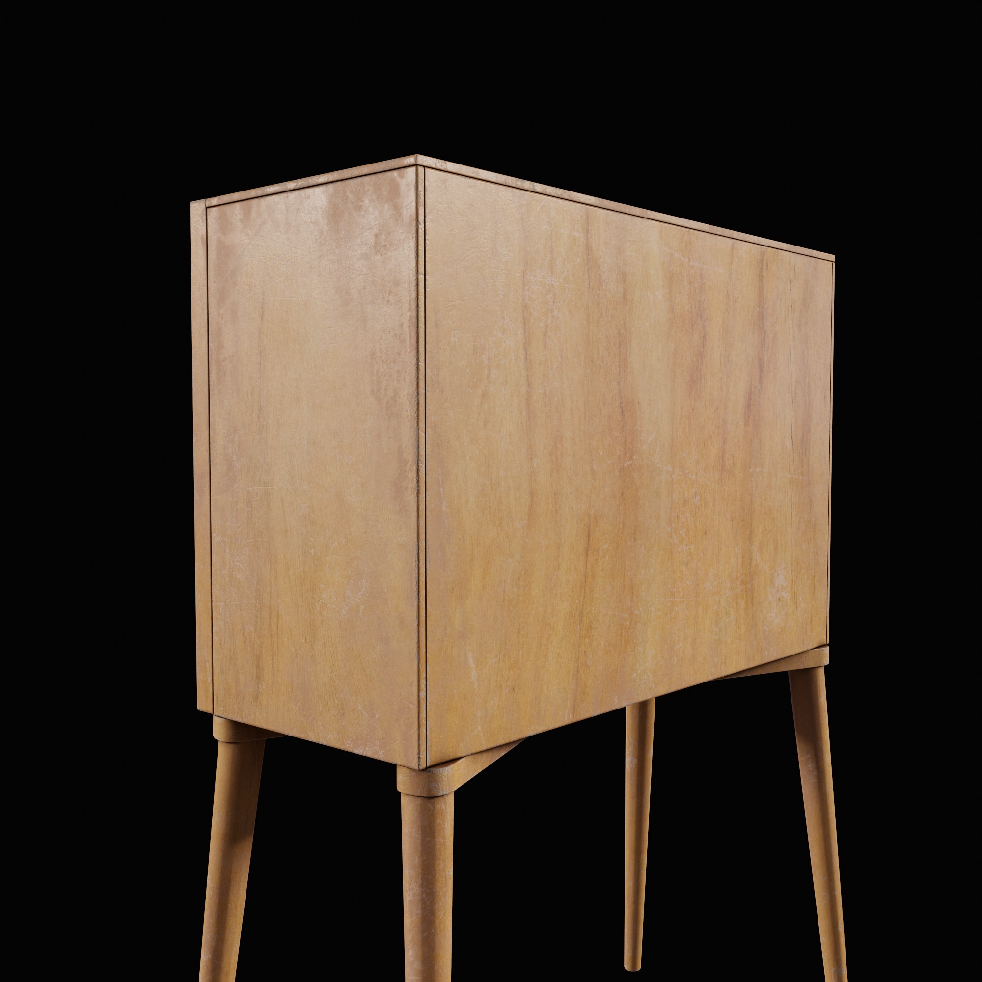 Old Retro TV 60-70s Low-poly 3D model_6