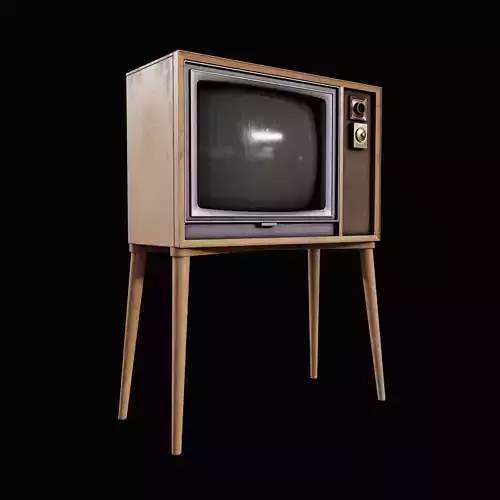 Old Retro TV 60-70s Low-poly 3D model