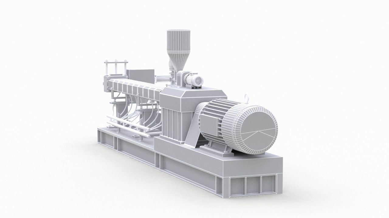 Double Screw Extruder 3D model_14