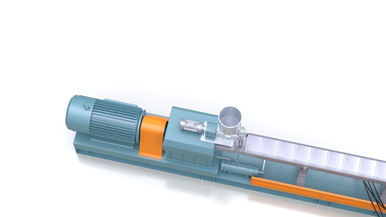 Double Screw Extruder 3D model_8