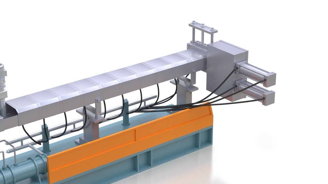Double Screw Extruder 3D model_7