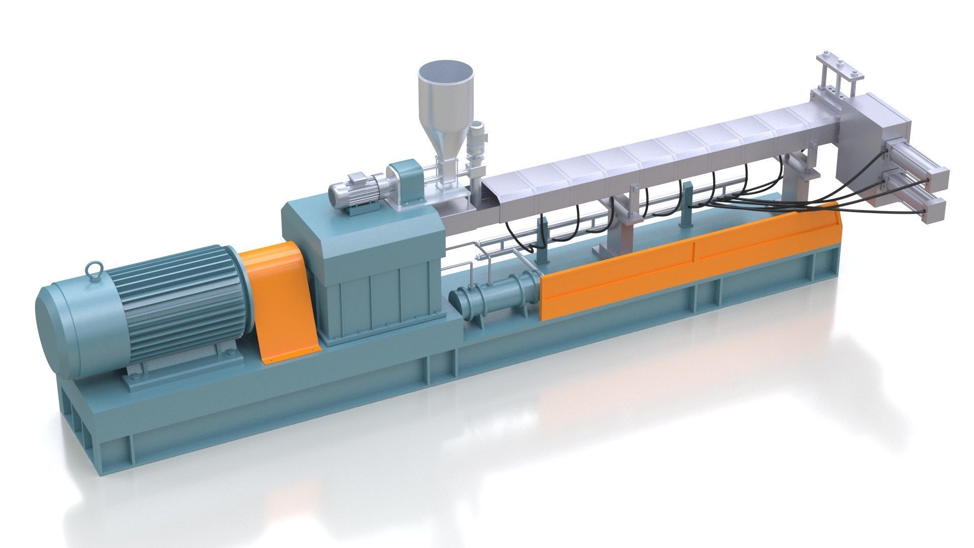 Double Screw Extruder 3D model_1