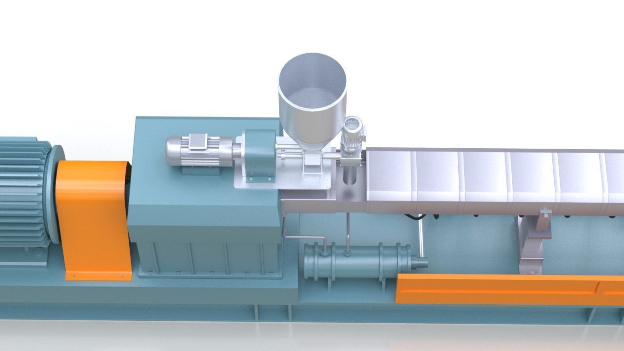 Double Screw Extruder 3D model_9