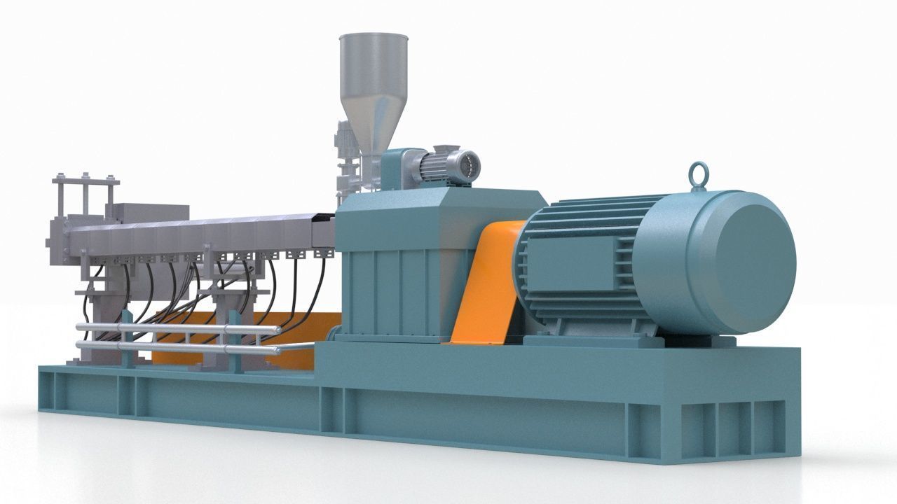 Double Screw Extruder 3D model_10