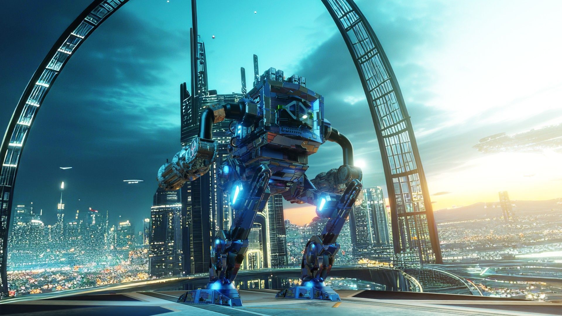 SIFI Combat Robot Low-poly 3D model_5