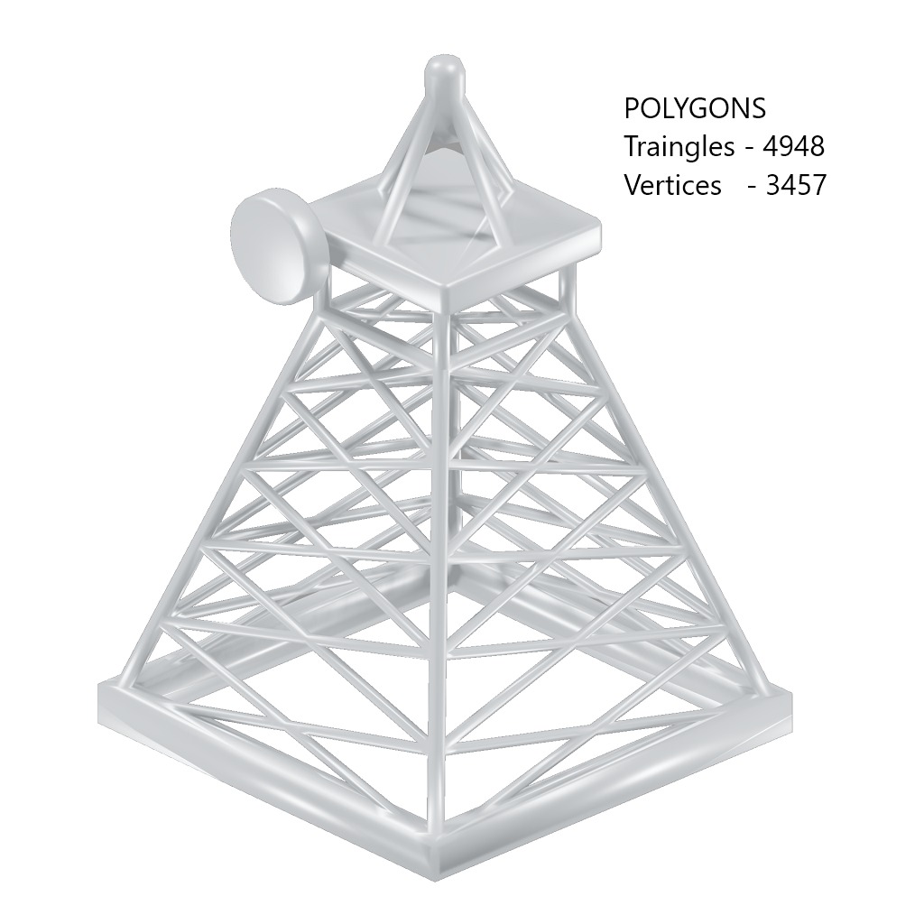 Games Telecom Mobile Tower Toy Low-poly 3D model_1