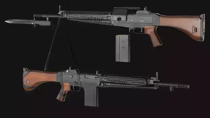 Howa Type 64 - Japanese Battle Rifle - Game Asset Low-poly 3D model