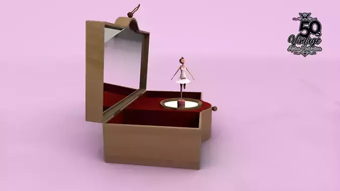 50S Ballerina Jewelery Box 3D model