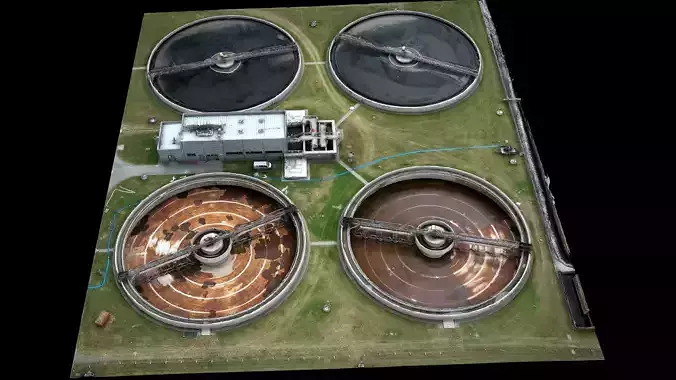 factory water reservoirs terrain drone photogrammetry