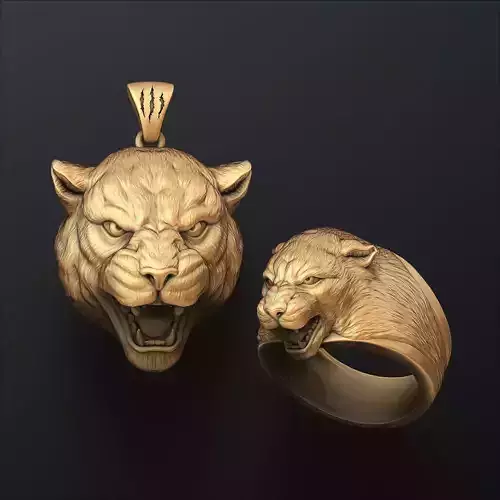 Panthere Pendant Ring V2 Collection Set 3D print model