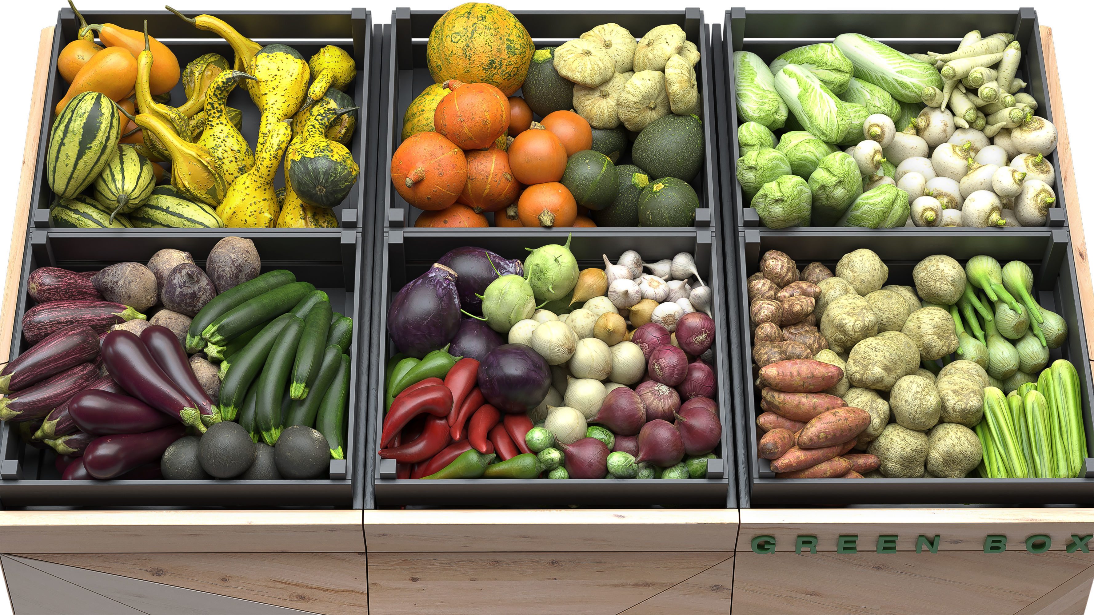 Vegetable Rack Low-poly 3D model_4