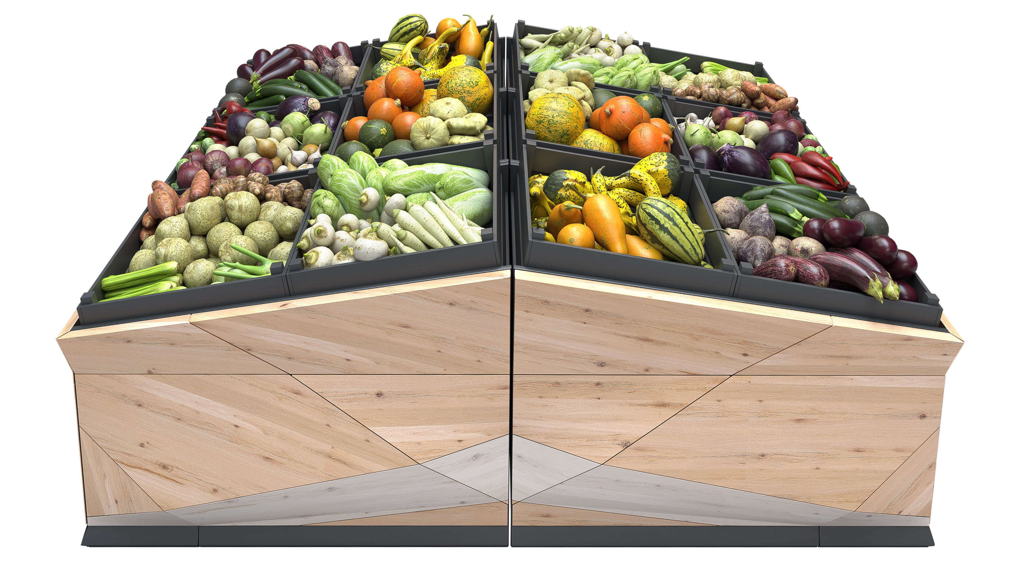 Vegetable Rack Low-poly 3D model_7