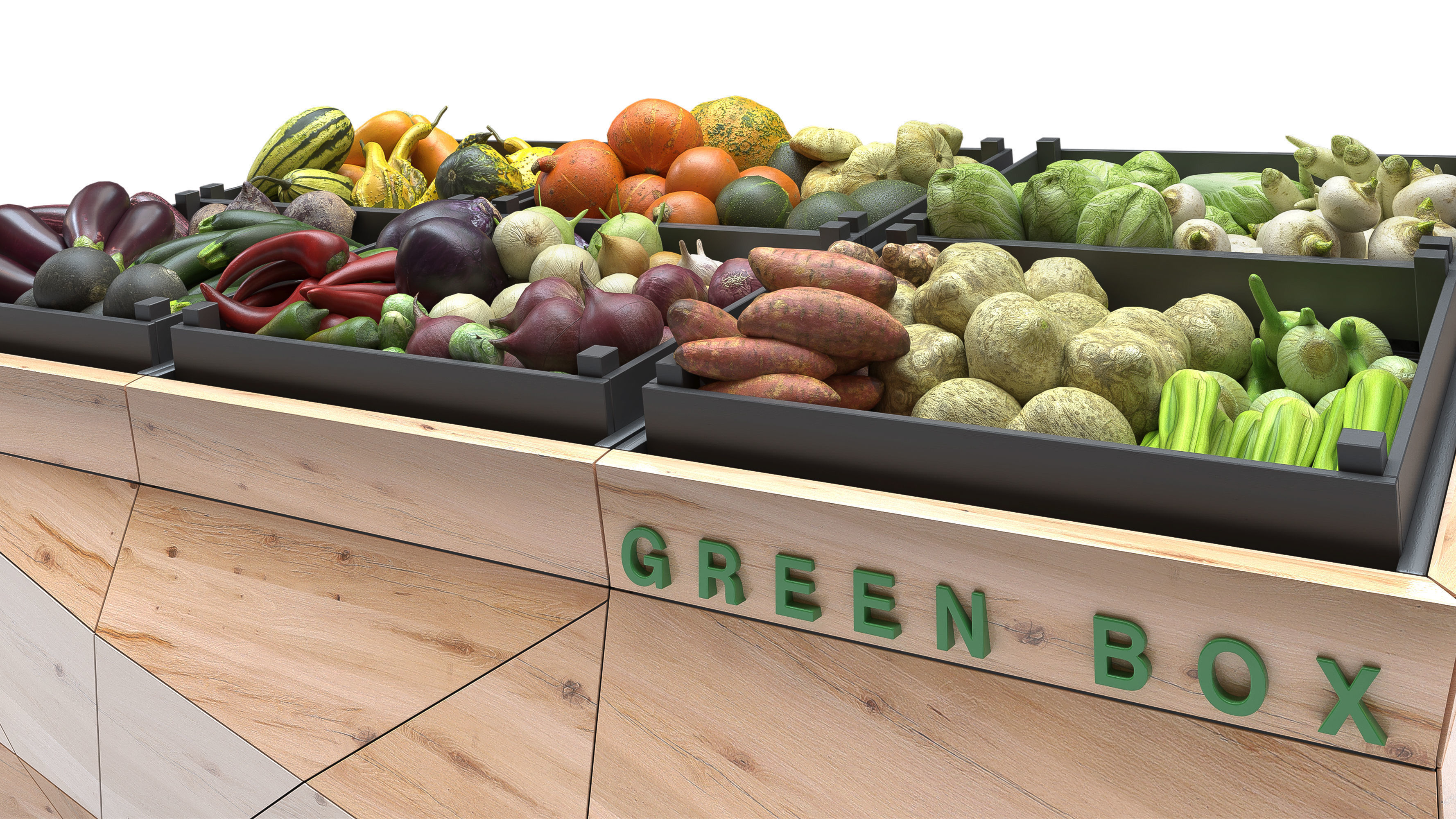Vegetable Rack Low-poly 3D model_9