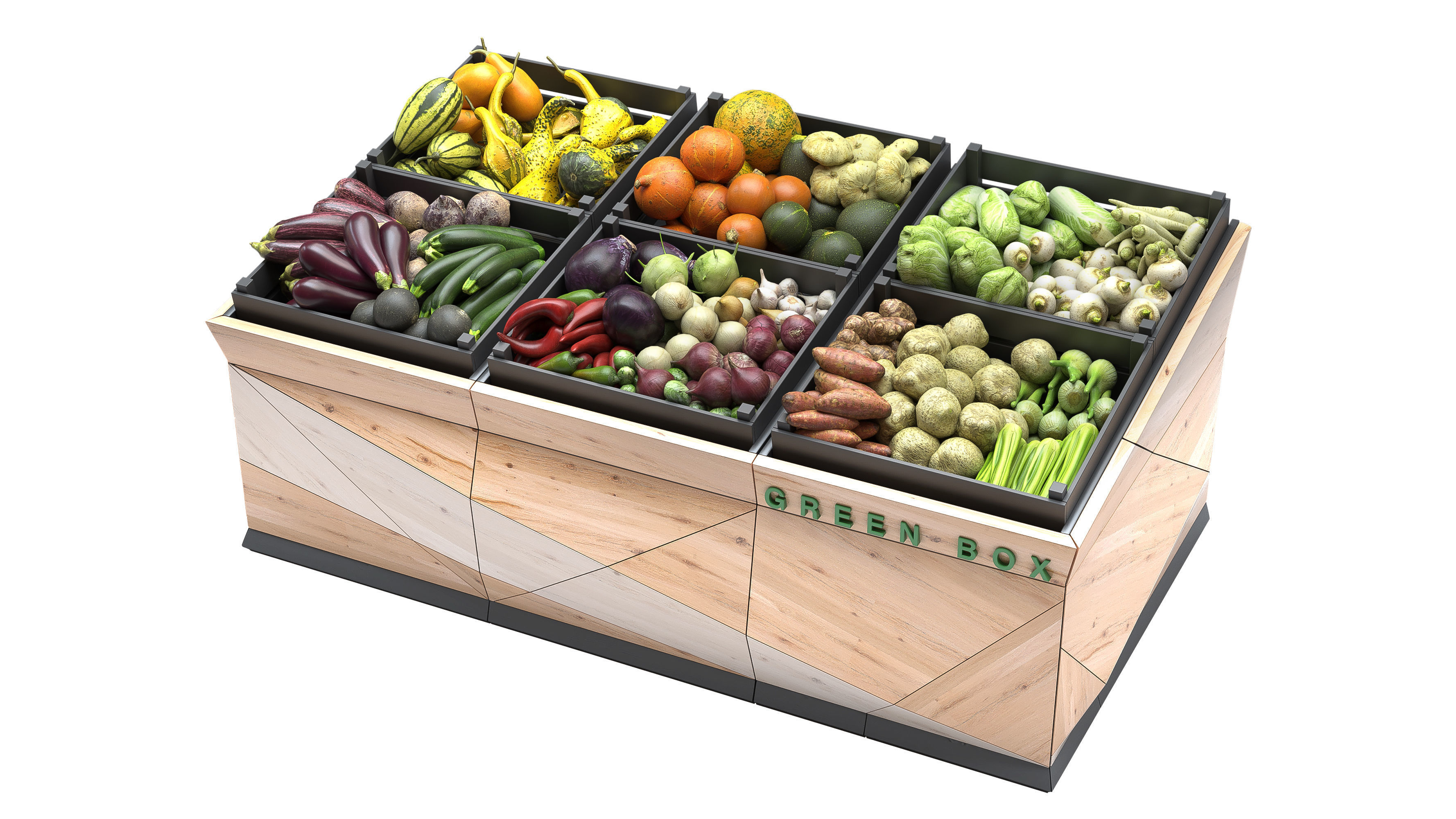Vegetable Rack Low-poly 3D model_3