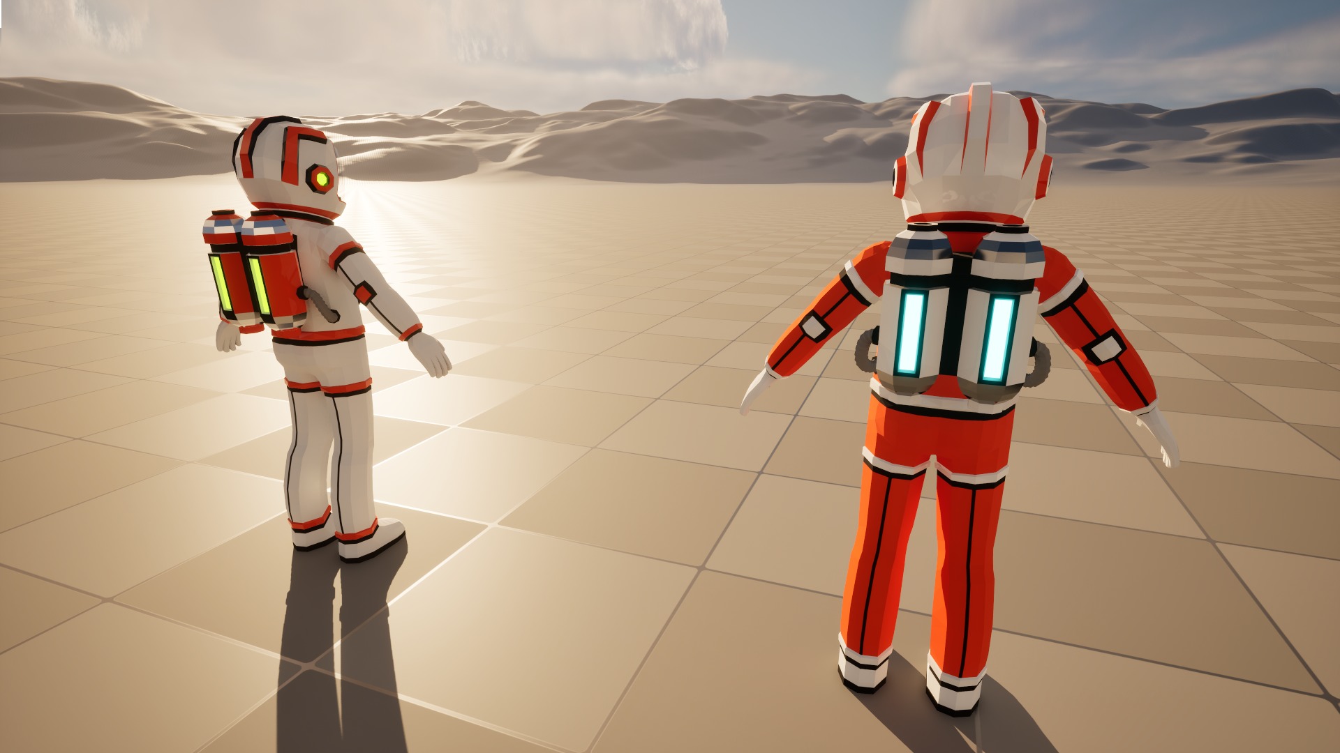 Astronaut in spacesuit low-poly stylized 2 Low-poly 3D model_7