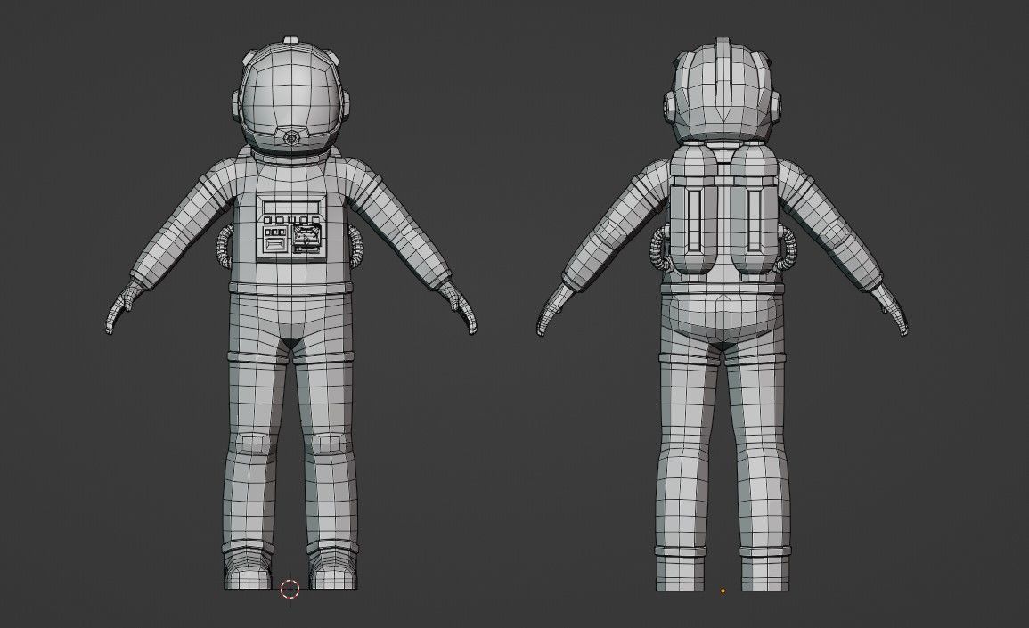 Astronaut in spacesuit low-poly stylized 2 Low-poly 3D model_10