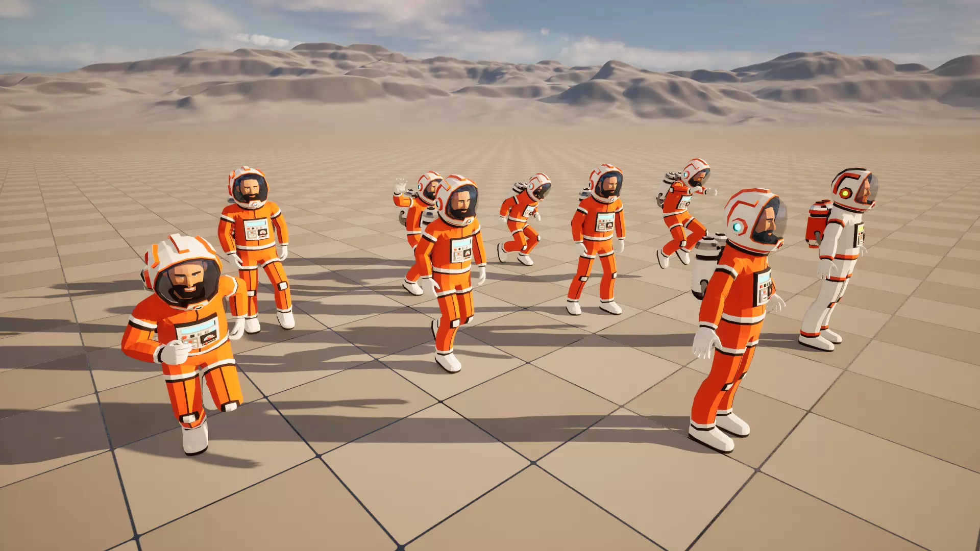 Astronaut in spacesuit low-poly stylized 2 Low-poly 3D model_0