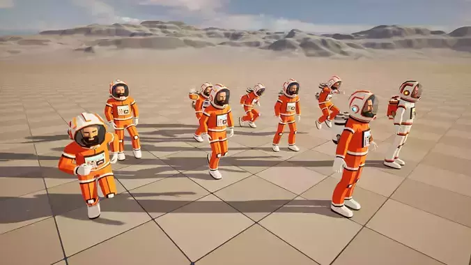 Astronaut in spacesuit low-poly stylized 2 Low-poly 3D model Astronaut in spacesuit low-poly stylized 2 Low-poly 3D model