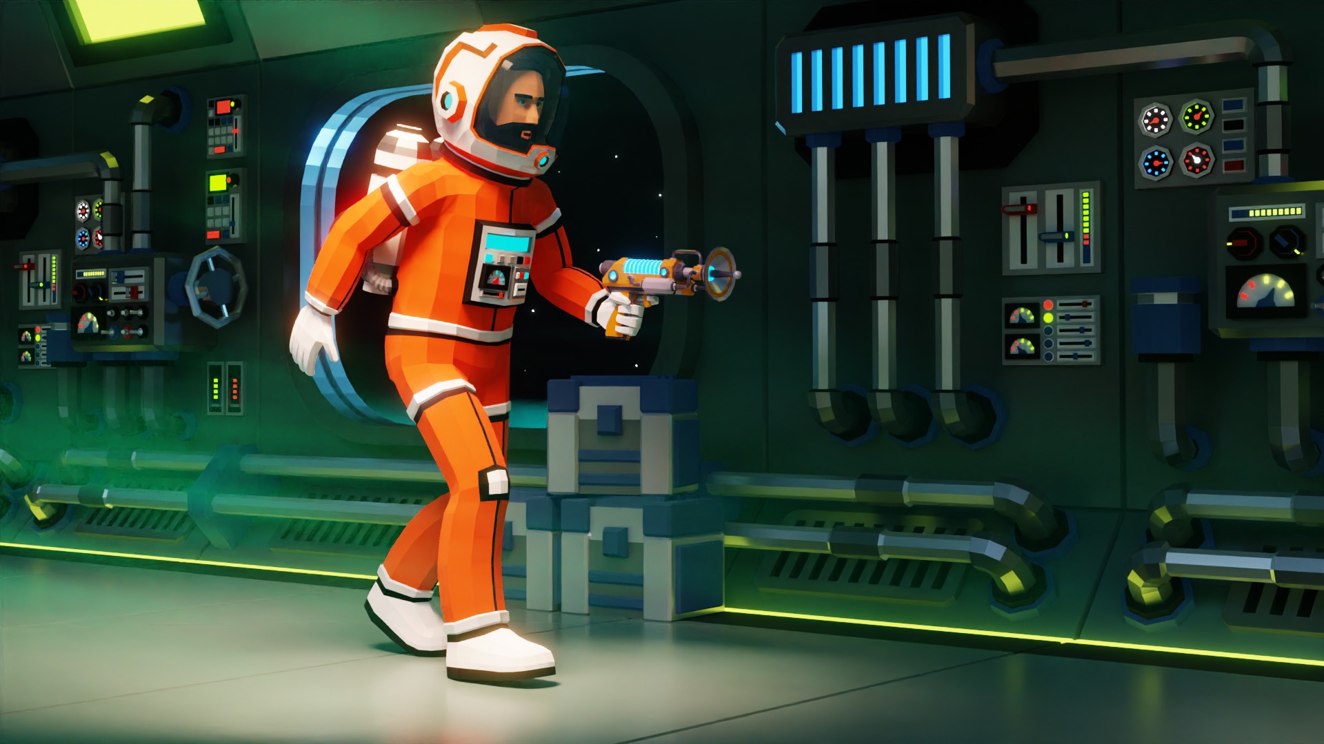 Astronaut in spacesuit low-poly stylized 2 Low-poly 3D model_8