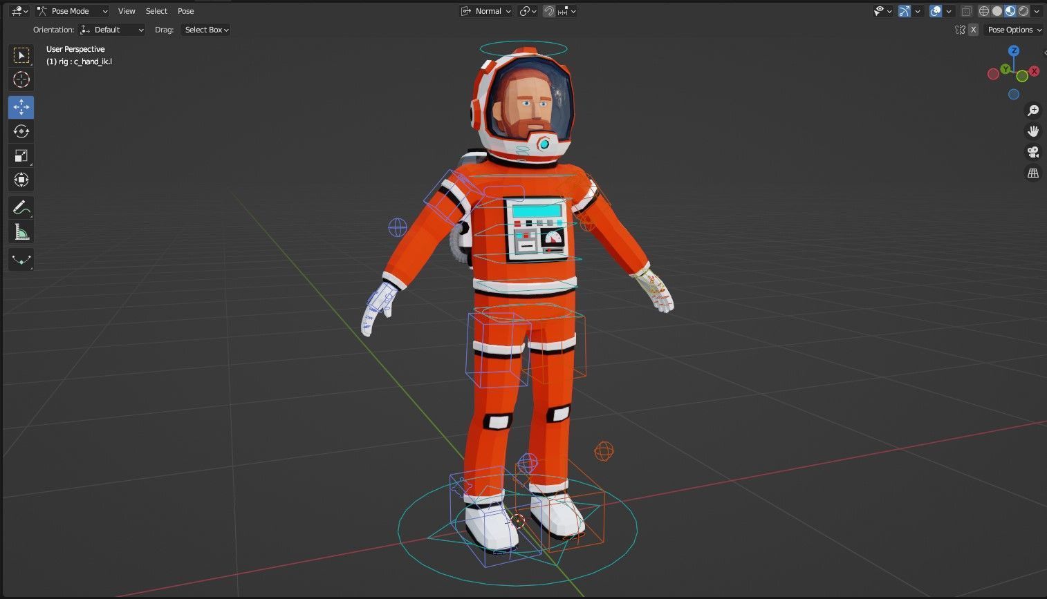 Astronaut in spacesuit low-poly stylized 2 Low-poly 3D model_11