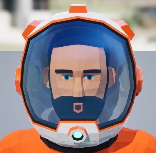 Astronaut in spacesuit low-poly stylized 2 Low-poly 3D model_13