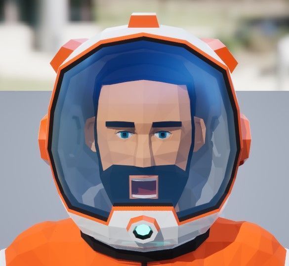 Astronaut in spacesuit low-poly stylized 2 Low-poly 3D model_12