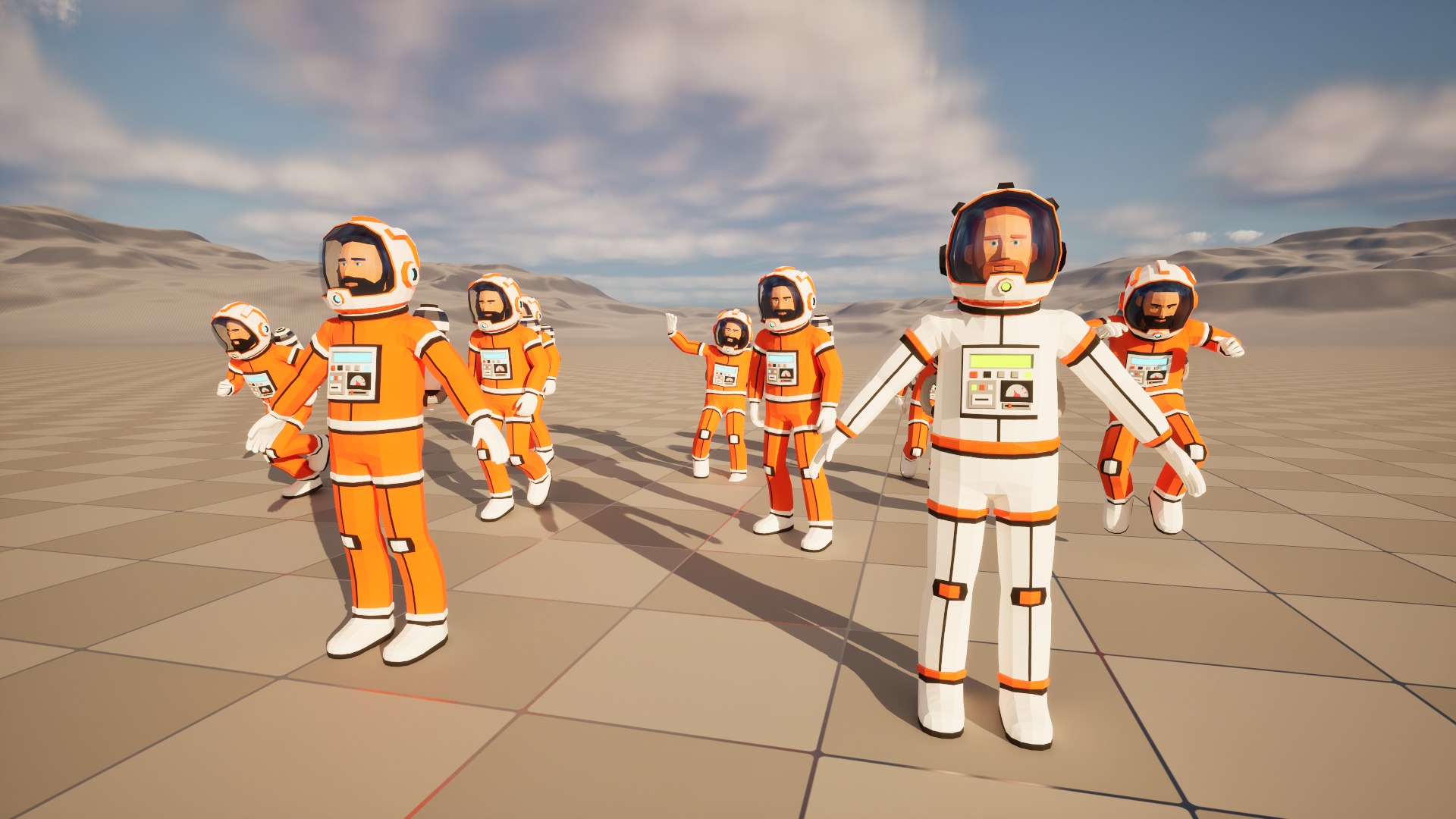 Astronaut in spacesuit low-poly stylized 2 Low-poly 3D model_2