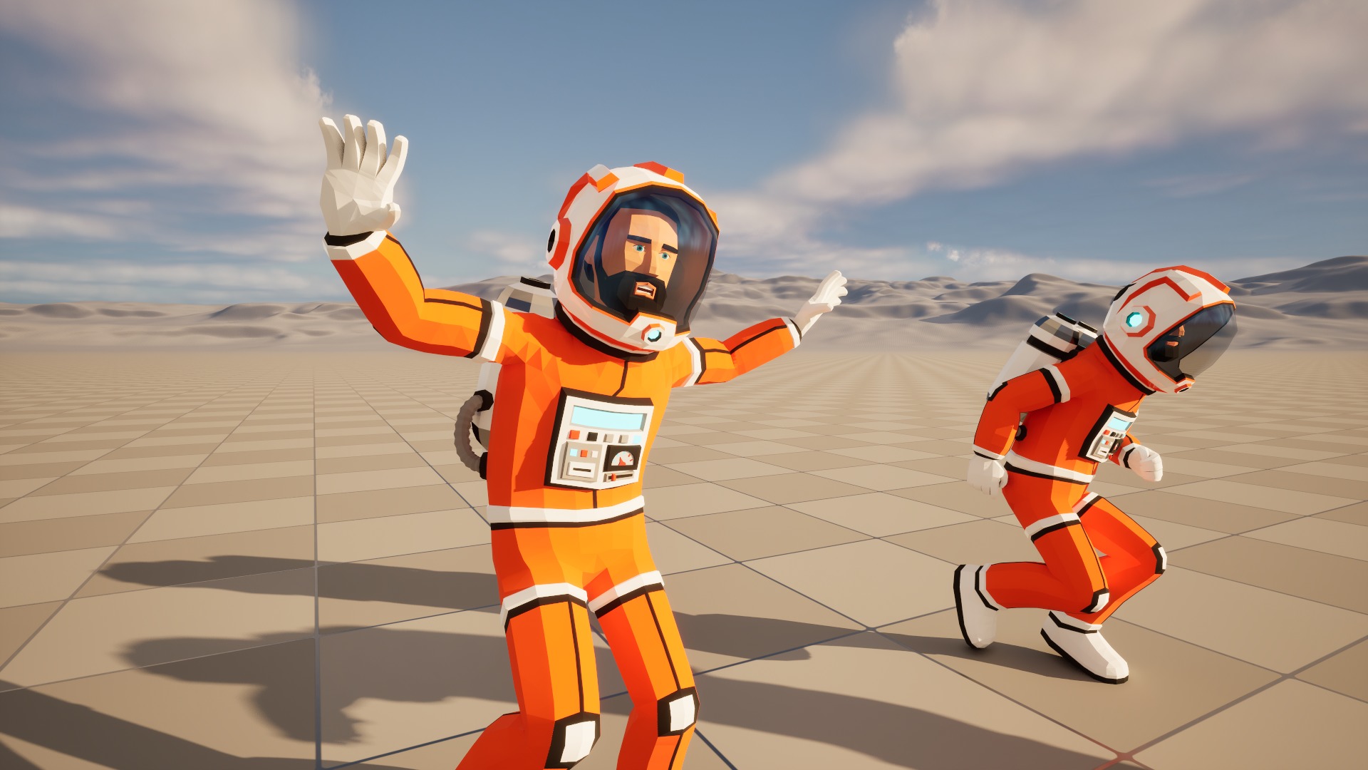 Astronaut in spacesuit low-poly stylized 2 Low-poly 3D model_5