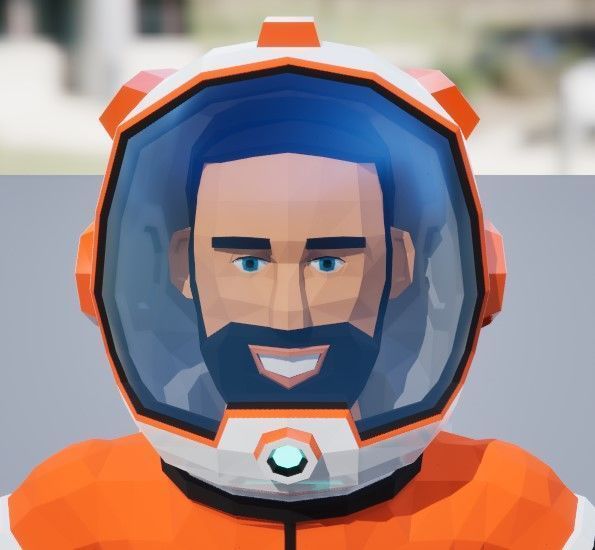 Astronaut in spacesuit low-poly stylized 2 Low-poly 3D model_14