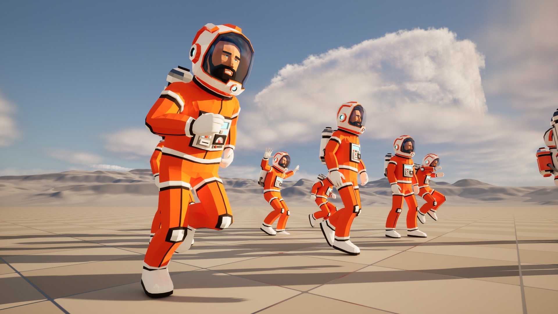 Astronaut in spacesuit low-poly stylized 2 Low-poly 3D model_4