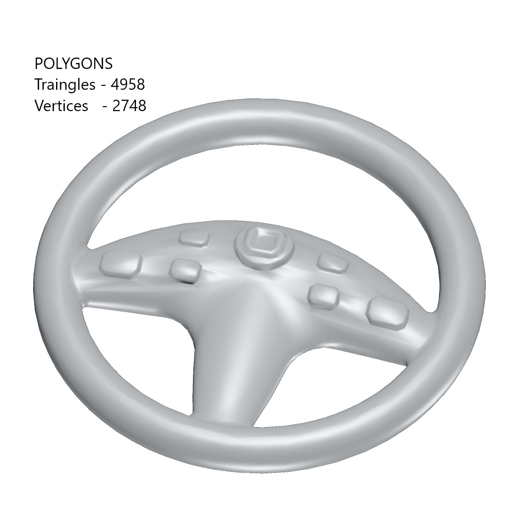 Games Steering Wheel Toy Low-poly 3D model_1