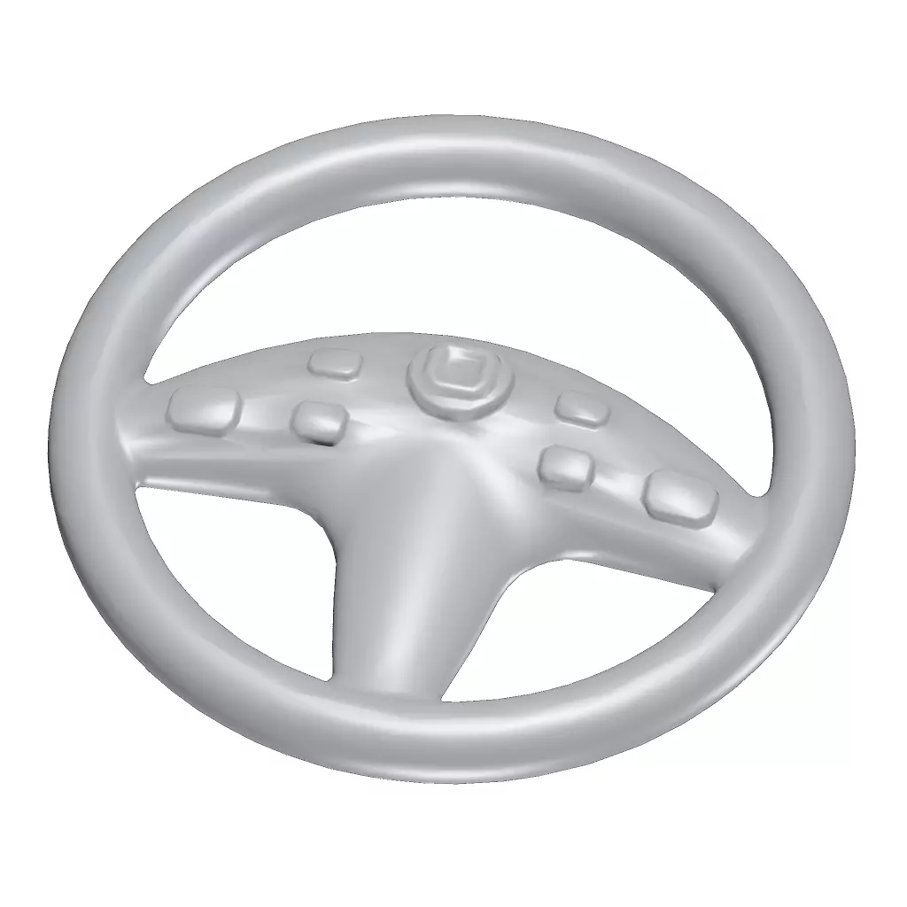 Games Steering Wheel Toy Low-poly 3D model_0