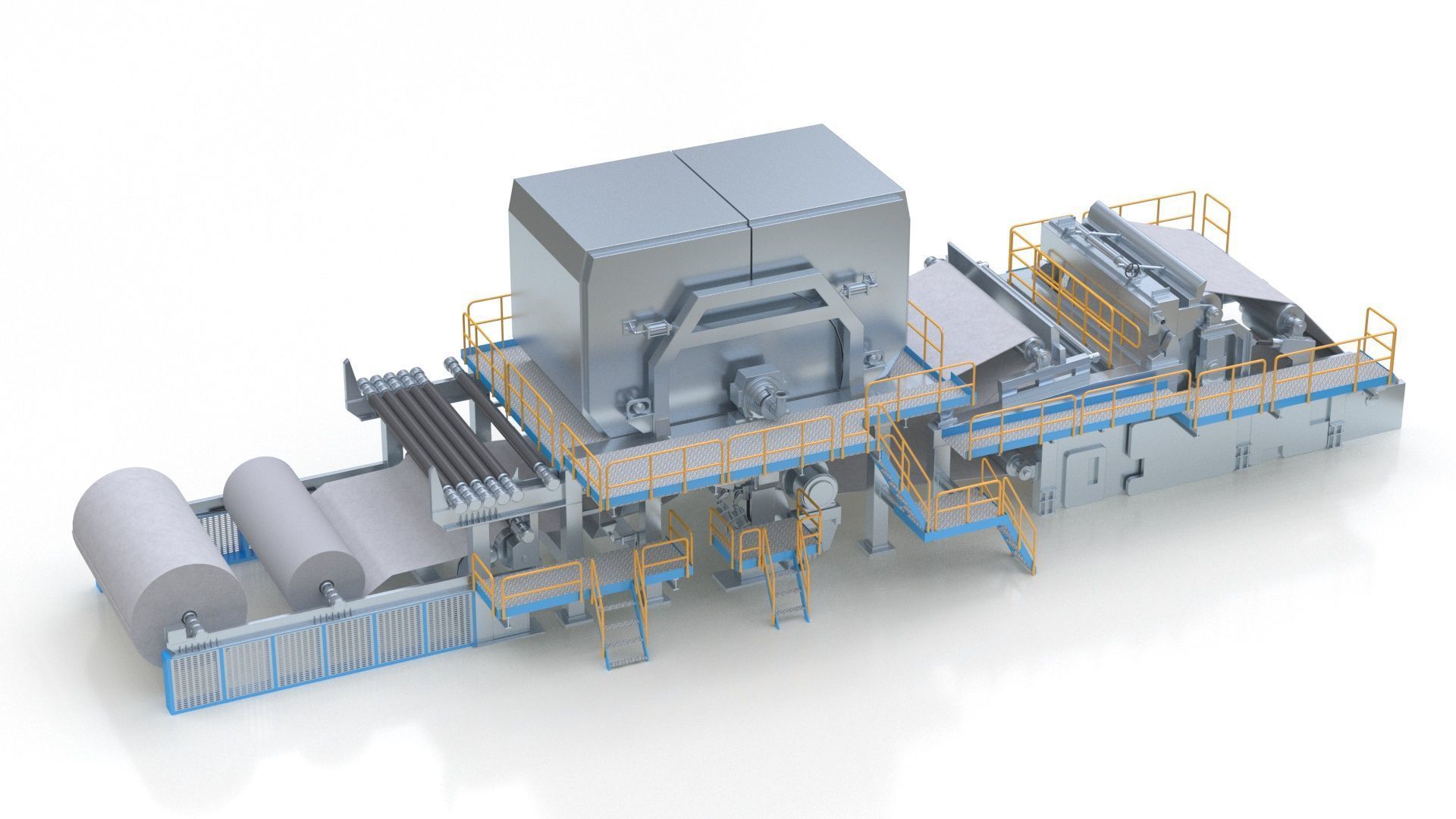 Paper Making Machine 3D model_1