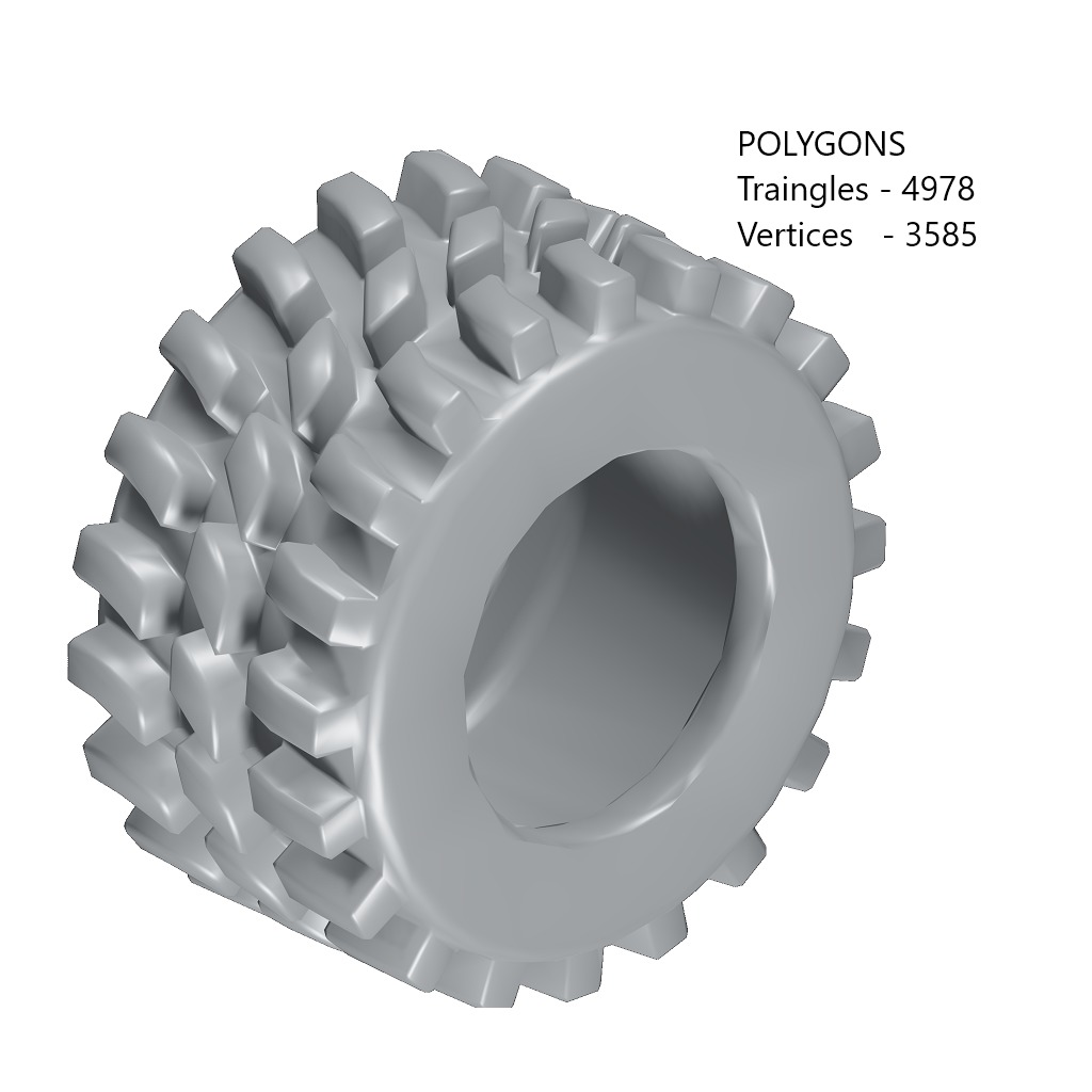Games Truck Tyre Toy Low-poly 3D model_1