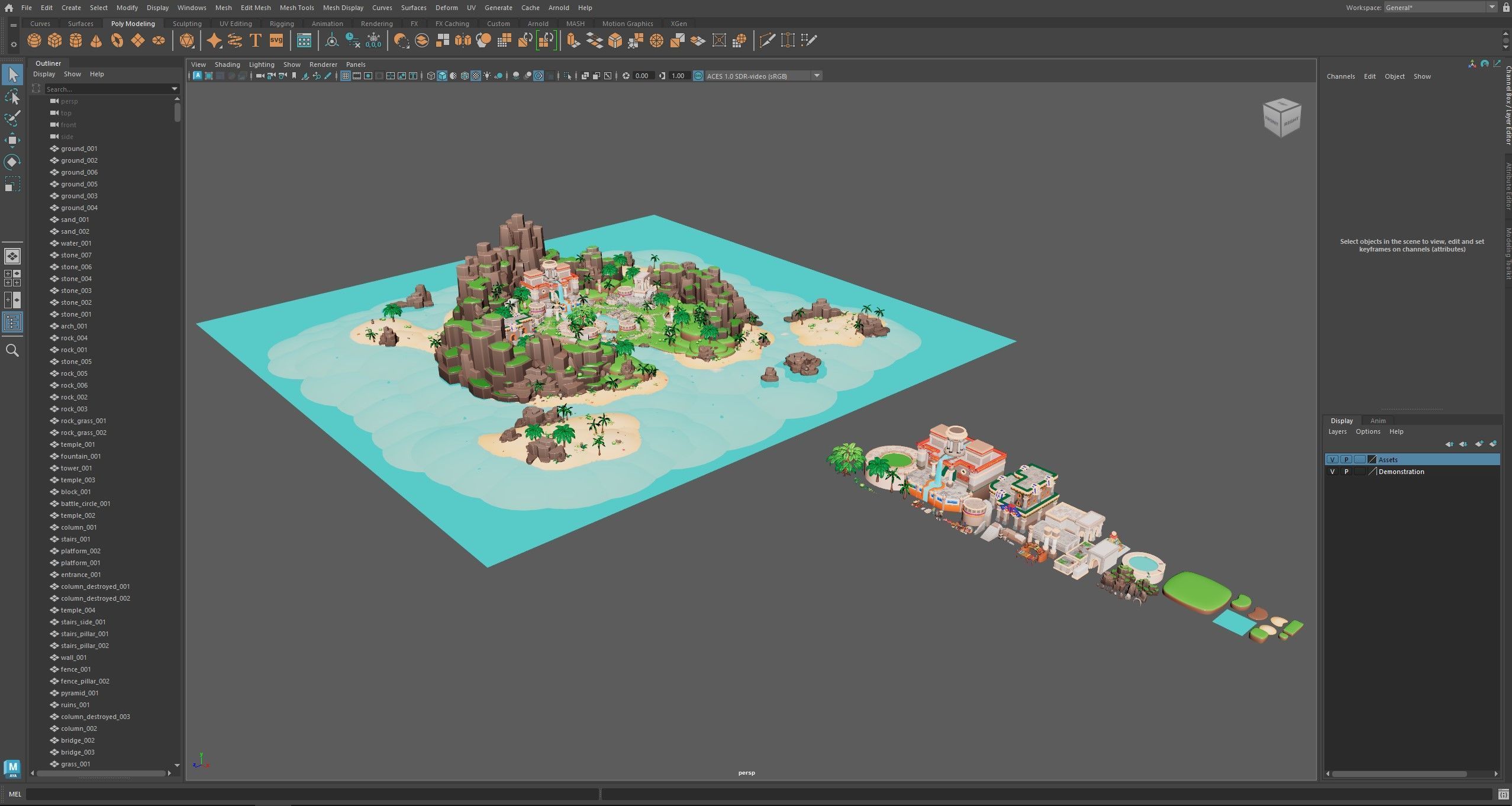 Temple Low-poly 3D model_31