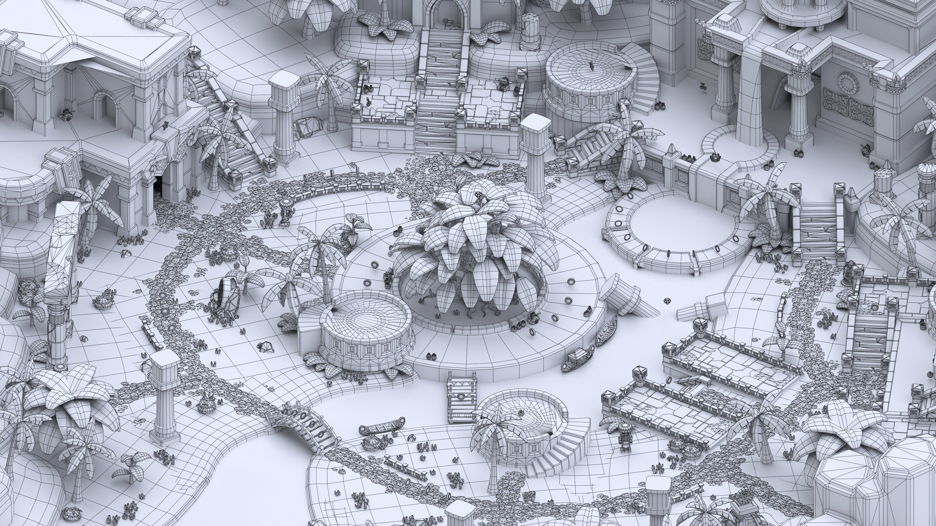 Temple Low-poly 3D model_33