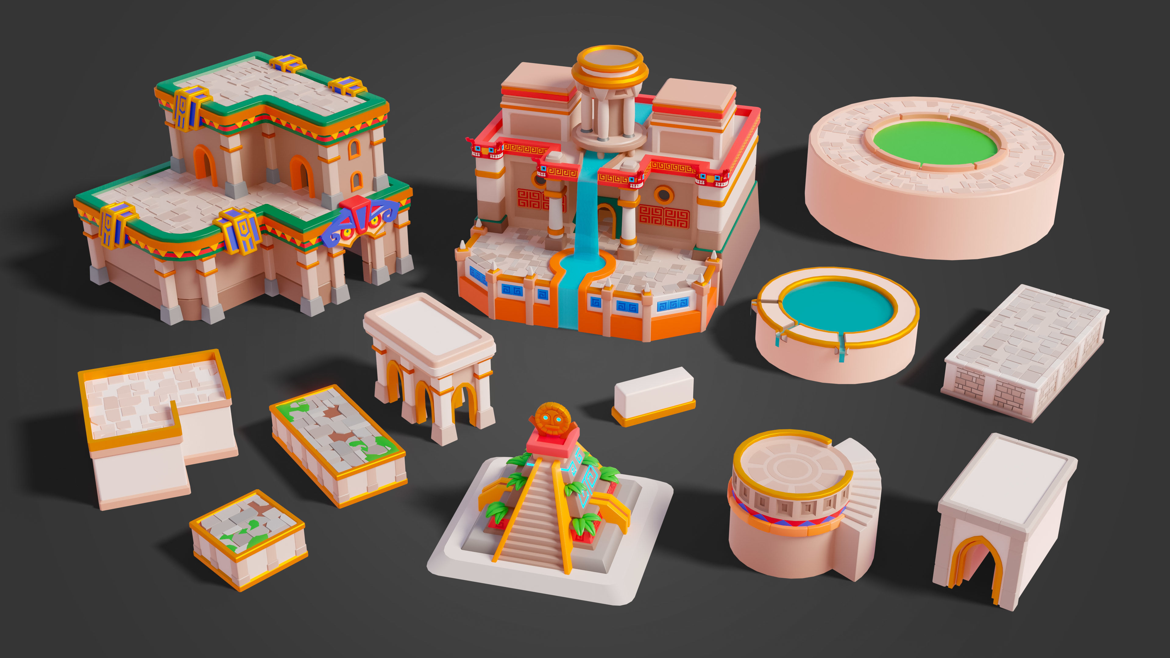 Temple Low-poly 3D model_22