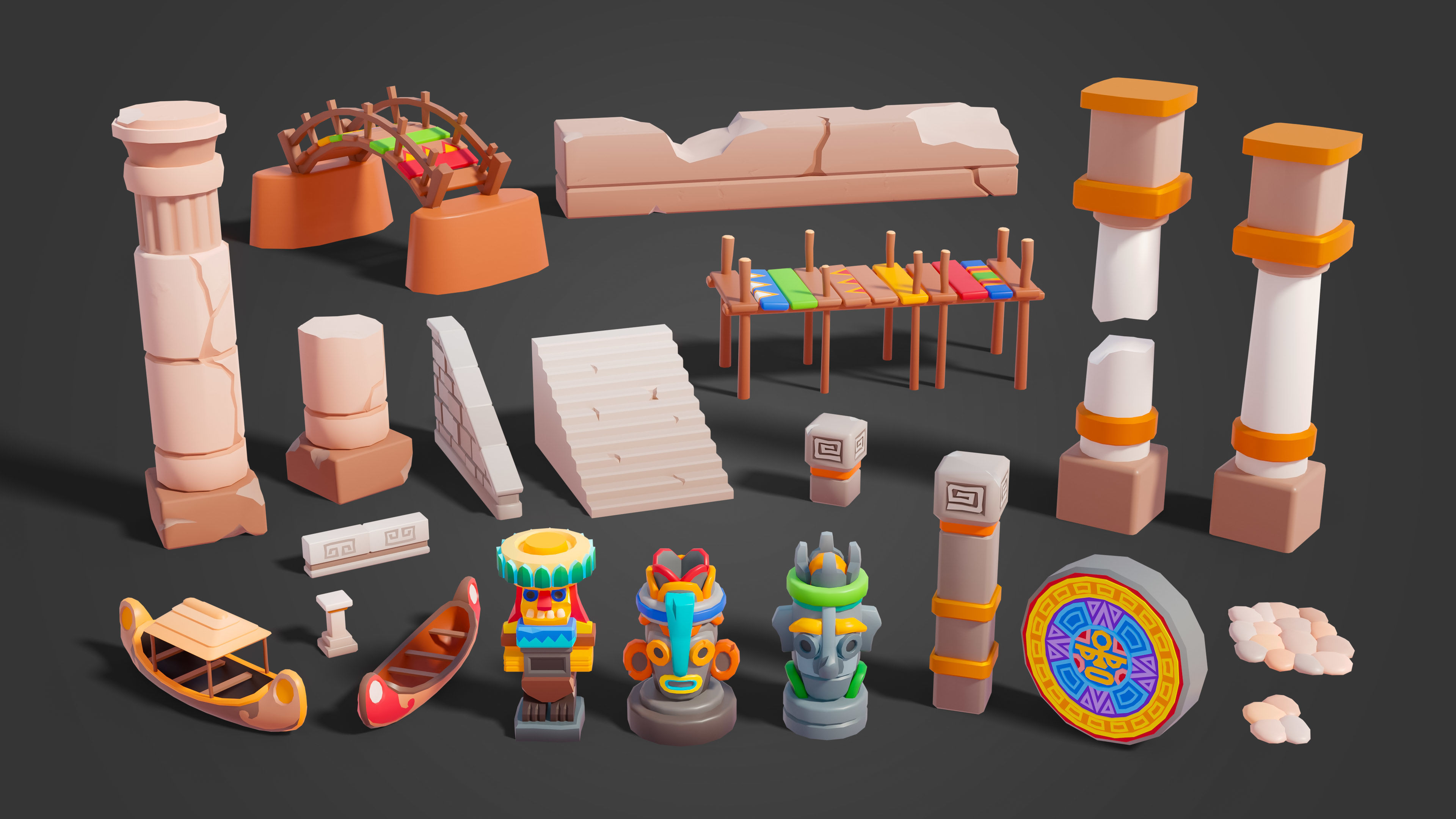 Temple Low-poly 3D model_25