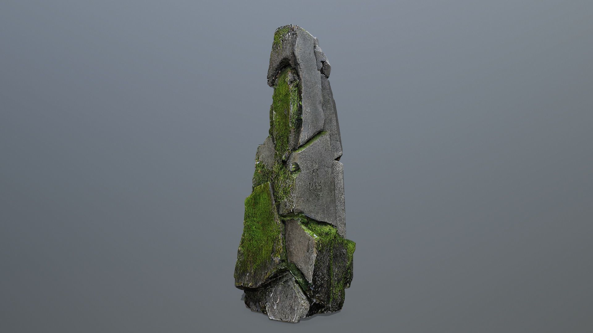 Mossy Rock  Low-poly 3D model_6