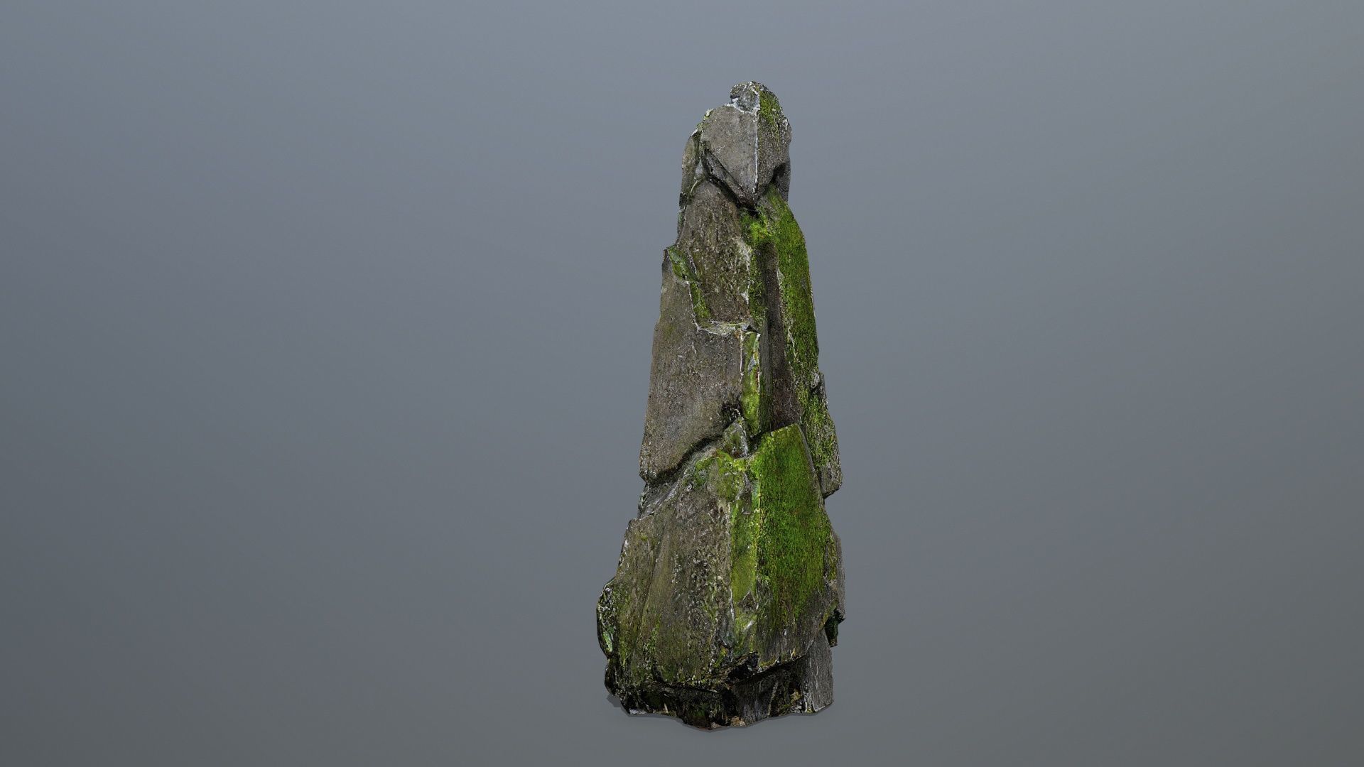 Mossy Rock  Low-poly 3D model_4