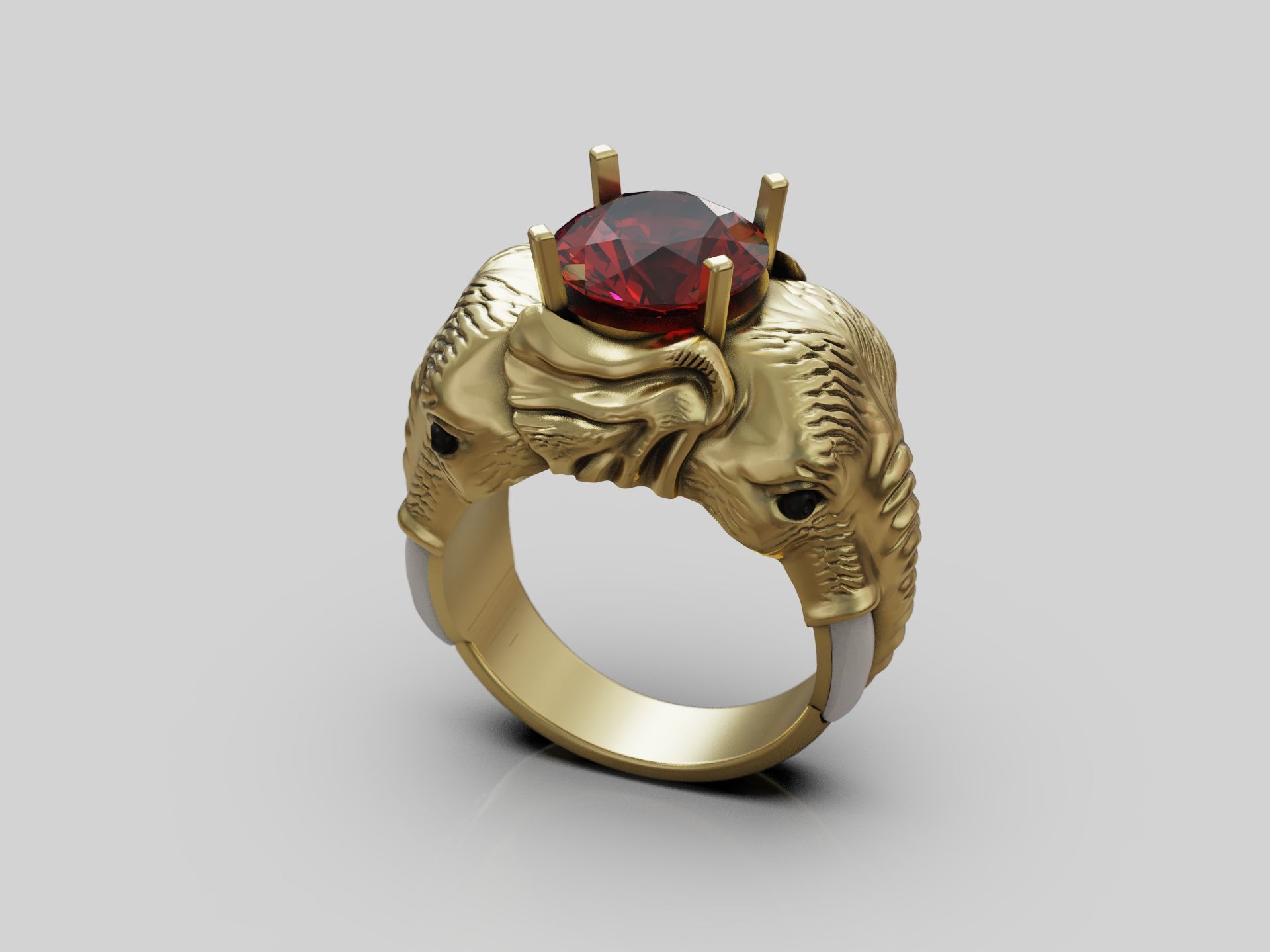 Elephants ring round gem 3D print model_8