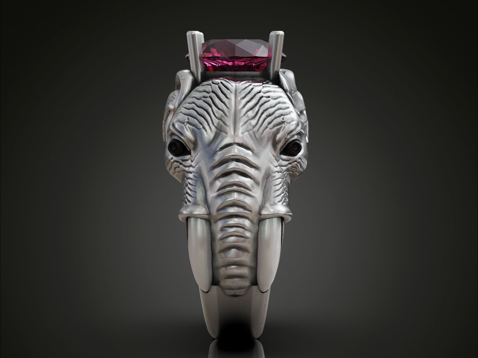 Elephants ring round gem 3D print model_2